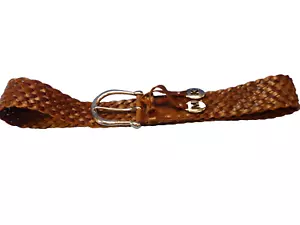 Michael Kors Gürtel Damen XL(46") 2" breit geflochten echt braun Leder #553633 - Bild 1 von 12