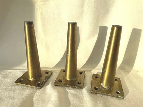 Lot of 3 Vintage Hayden Brass Table Stool Legs 5" Cover