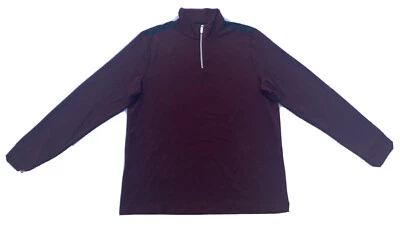 Perry Ellis Mens 1/4 Zip Long Sleeve Sweater~Royal Black Cherry~L~Retail $79~NWT - Image 1 of 4