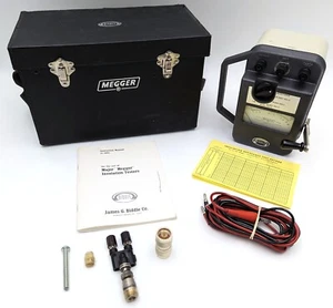Vintage James G. Biddle Co. Major Megger Tester con manovella 21159 - Confezione - Foto 1 di 14