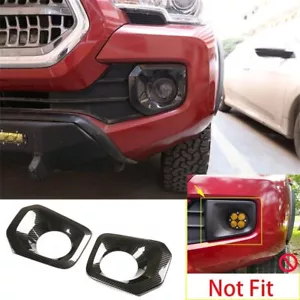 Carbon Fiber ABS Front Fog Light Lamp Cover Trim Fit For T@yota T@coma 2016-2020 - Foto 1 di 11