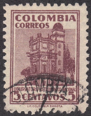Colombia SC# 538 1946 - Observatorio Nacional - Usado Foto 1 de 2
