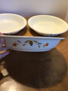 vtg Hall’s Mary Dunbar AUTUMN LEAF 9.5” pie plate x three - Picture 1 of 10