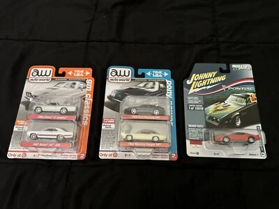 Johnny Lightning Auto World Lot Set Of Muscle Cars El Camino Cougar Mustang T/A - Image 1 of 2