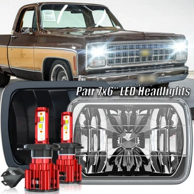 Faros LED 7x6" luces altas/bajas 6000 k aptos para Chevrolet C10 C20 C30 1981-1986 Foto 1 de 4
