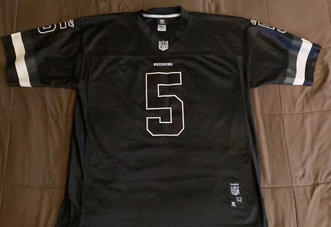 Washington REDSKINS #5 DONOVAN MCNABB Sz52 Reebok ONFIELD/Blackout Jersey! LIKE Cover