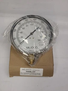 MILJOCO P4509LX07F-R Pressure Gauge, 0-200 psi, 0 to 460 ft, Connect Sz 1/4" NPT - Picture 1 of 3
