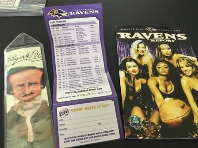 Baltimore Ravens 2003 Schedule & Program Book, Edger, Allen, and Po Bookmark  - Image 1 of 3