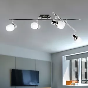 Lampada da soffitto LED luce vetro cromato faretto illuminazione mobile soggiorno camera - Foto 1 di 9