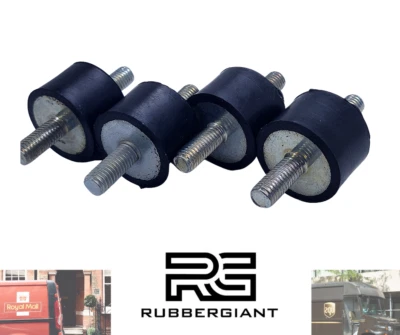 RUBBERGIANT 4 x M10 Male Anti Vibration Rubber Mount Car Bobbins Boat Damper 40mm x 30mm / A