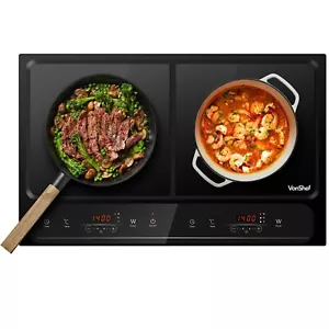 VonShef Double Induction Hob 2800W - Timer | 10 Heat Settings | 60-240°C - Picture 1 of 9