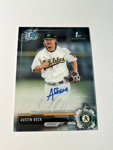 Austin Beck 2017 Bowman Chrome Draft 1st Prospect Rookie Auto Oakland CDA-AB
