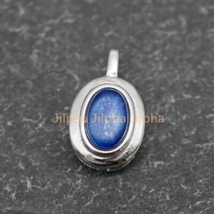 Colgante pequeño vintage de cianita ovalada de plata de ley A5389 - Imagen 1 de 8