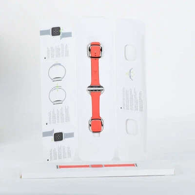 Apple iWatch 38mm 40mm 41mm 6 7 8 9 SE Cuero Moderno Hebilla Banda Rosa Cítrico S Foto 1 de 4