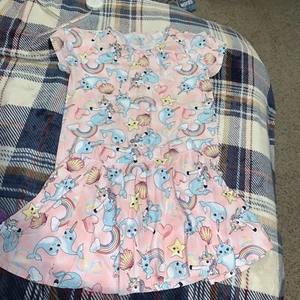 Girls Children's Place Top & Skirt Outfit Size L 10/12. Unicorn Mermaid Narwhal - Picture 1 of 4