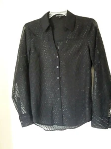 Blusa Express negra transparente talla XS - Imagen 1 de 5
