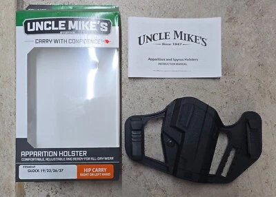 Uncle Mike's 79210 Apparition IWB/OWB Holster Glock 19/23/26 Black Ambidextrous - Image 1 of 3