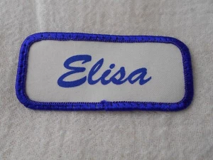 ELISA USED SILK SCREEN VINTAGE SEW ON NAME PATCH TAGS ASSORTED COLORS - Picture 1 of 3