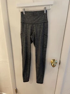 Aerie Gray Heather Black High Rise Leggings Size XS Extra Small With Pockets - Imagen 1 de 5