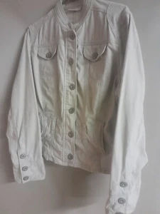Target Jacket Womens 18 Beige Button Belted Long Sleeve Pockets Canvas Plus Size - Picture 1 of 17