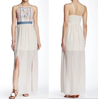 Maxi Vestido Flying Tomate Bordado Floral Mixto Media Talla S Usado en Excelente Condición Boho Foto 1 de 4