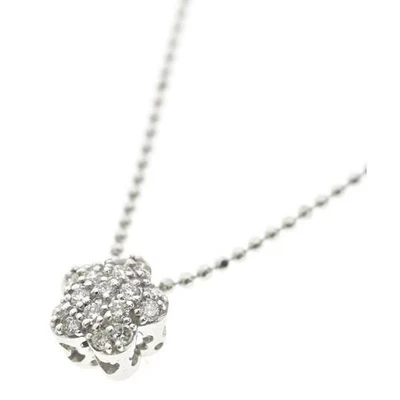 Collar Ponte Vecchio Mujer Motivo Flor Colgante Diamante 0.15ct Oro Blanco 18K Foto 1 de 4