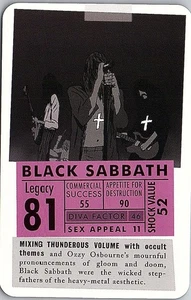 Tarjeta de juego coleccionable Black Sabbath Ozzy Osbourne Music Battle of the Bands - Imagen 1 de 2