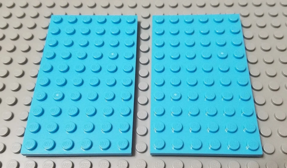 LEGO Lot of 2 Medium Azure 6x10 Friends Plate Pieces - Image 1 of 1