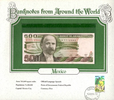 Billetes del Mundo México 1982 500 Pesos 1982 P-75b UNC serie CC X7712592 Foto 1 de 2