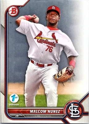 Malcom Nunez 2022 Bowman 1st Edition #BPPF-42 St. Louis Cardinals - Image 1 of 2