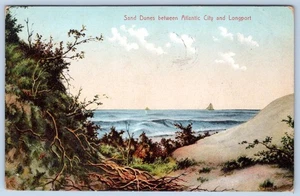 1909 SAND DUNES BETWEEN AC and LONGPORT ATLANTIC CITY NJ ANTIQUE POSTCARD - Picture 1 of 2