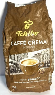 Tchibo Caffe Crema Intense Coffee Beans 1 Kg (2.2lbs) VERY Vacuum Packed 08/26