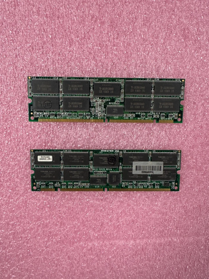 512MB Memory Kit (2 of 256MB Sync, 100MHz CL3, ECC) Vintage COMPAQ#: 480093-001 - Image 1 of 1