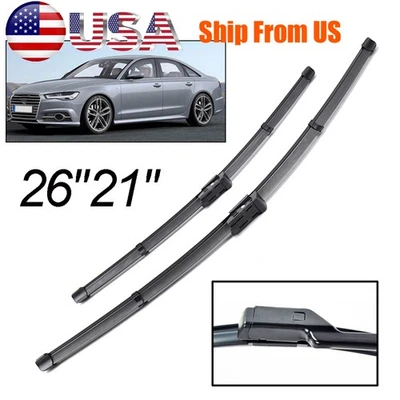 For Audi A6/A6 Quattro 2012-2017 Front Windshield Wiper Blade Set 26"+21" Rubber Foto 1 de 4