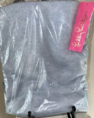 LILLY PULITZER Britta Cashmere Wrap HEATHERED BOHO BLUE Pearl Buttons NWT 001249 - Image 1 of 4