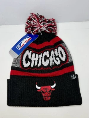 Zephyr Chicago Bulls Youth Beanie - Black & Red Knit Pom Cuffed New w/ Tags - Image 1 of 4