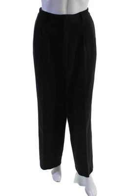 Monrow Womens Zipper Fly Mid Rise Pleated Trouser Pants Black Size Medium - Image 1 of 4