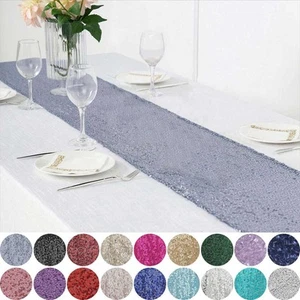 12" x 108" Sequined Sparkly TABLE RUNNER Wedding Party Catering Banquet Linens - Picture 1 of 118