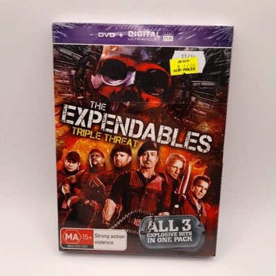 The Expendables Triple Threat First 3 Movies DVD 3-Disc Set PAL Region 4 Sealed - Image 1 of 4