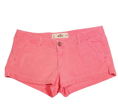 Pantalones Cortos Hollister Denim Para Mujer Junior Tiro Bajo Bolsillos Coral Talla 5 Foto 1 de 4