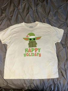 Women's Star Wars Baby Yoda Happy Holidays T-Shirt XXL - Picture 1 of 5