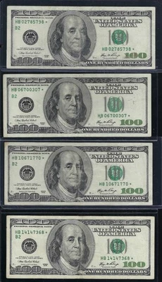 Series 2006 HB~US One Hundred Dollar Bills Star Notes - Set Of 4- Unique SN’s - Image 1 of 2