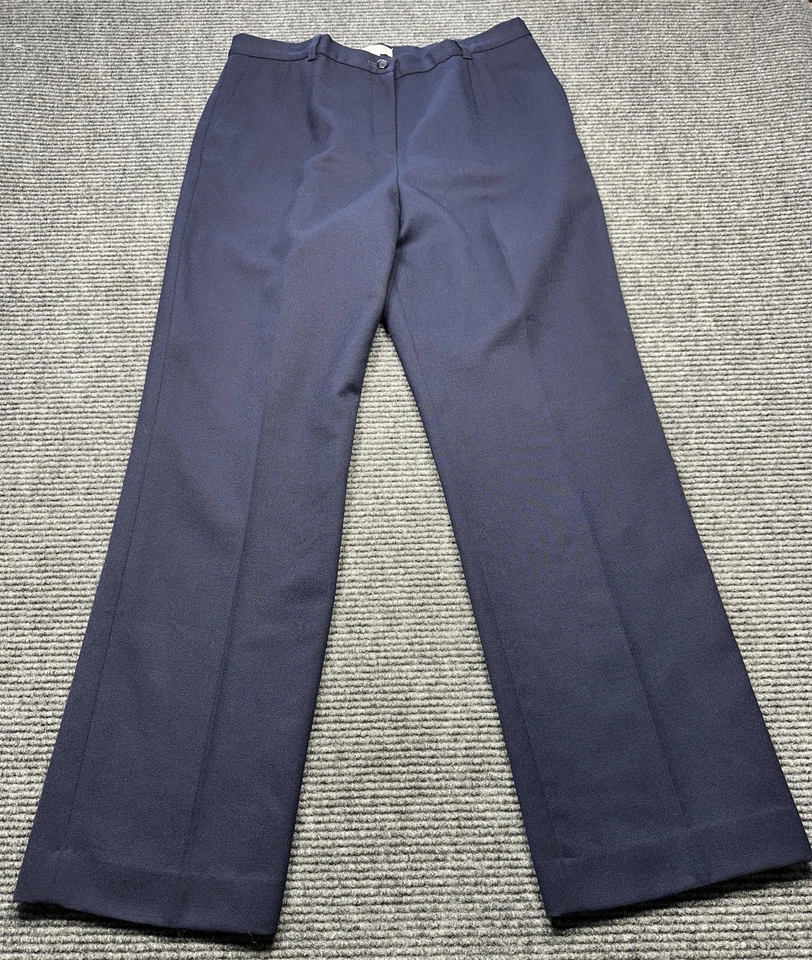 Pantalones Pendleton Mujer 12 Azul Marino 100% Lana Virgen Vestido Puños Forrados Pantalones Foto 1 de 4