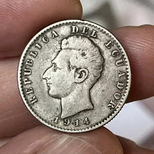 1914 Ecuador 2 Decimos/Philadelphia Silver - Picture 1 of 2
