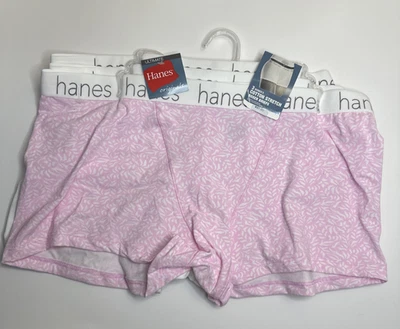 HANES Originals Women’s Boyshort 3-Pack Underwear Panties Cotton Size 9/2XL - Image 1 of 4