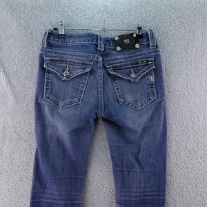 Miss Me Mid Rise Bootcut Jeans Embellished Pockets Flap Size 27 Y2K - Picture 1 of 8