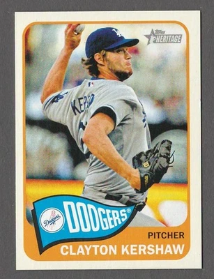 CLAYTON KERSHAW 2014 Topps Heritage ACTION SP 300 300B Dodgers Image Variation 2 - Image 1 of 2