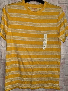 Cat & Jack Yellow Striped Shirt Short Sleeve Size Small 6/7 - Picture 1 of 1