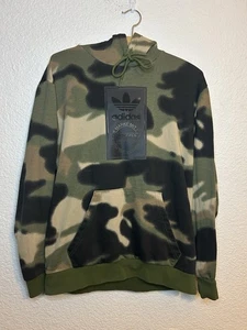 Adidas Originals Camouflage AOP Trefoil Green Hoodie Sweatshirt GN1879 Mens M - Picture 1 of 8