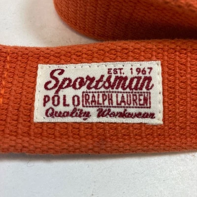 Cinturón de Lona Polo Ralph Lauren Vintage Deportista 34 Mediano Naranja Hebilla de Latón Foto 1 de 4